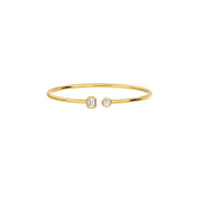 Bracelet diamant synthétique Émeraude et diamants synthétiques ronds 0.75 carat or jaune 14 carats Fabiana